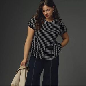 Anthropologie Maeve Corset Peplum Top